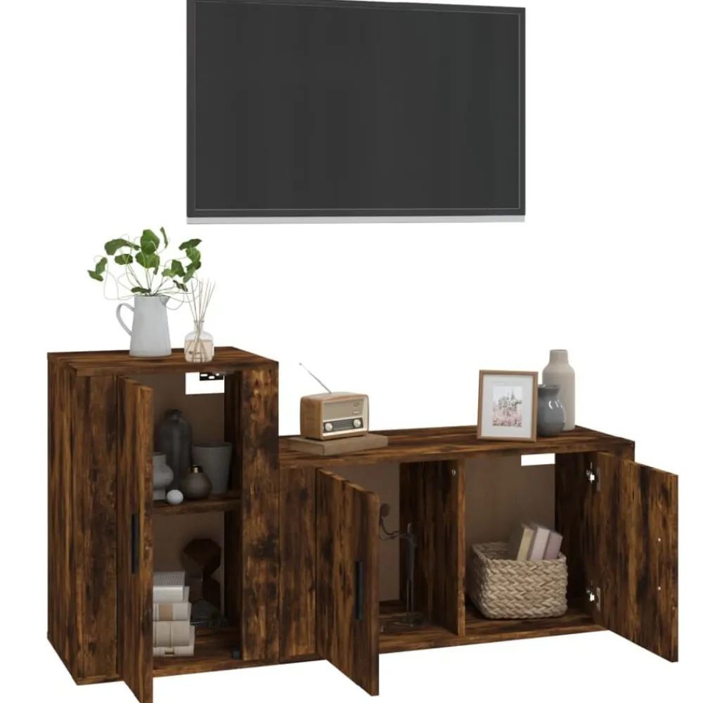 vidaXL Muebles Tv-Set de muebles de TV 2 pzas madera contrachapada