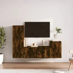 vidaXL Muebles Tv-Set de muebles de TV 4 pzas madera contrachapada
