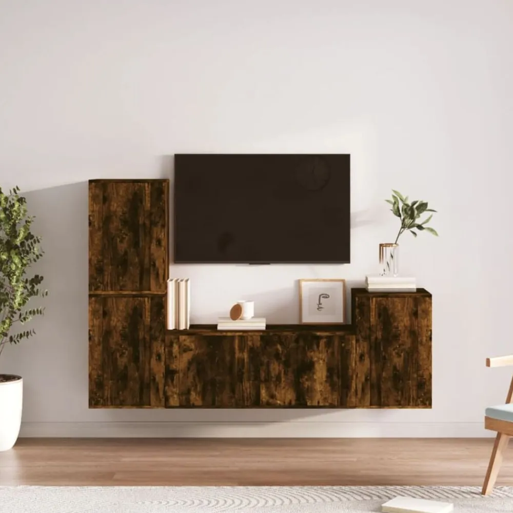 vidaXL Muebles Tv-Set de muebles de TV 4 pzas madera contrachapada