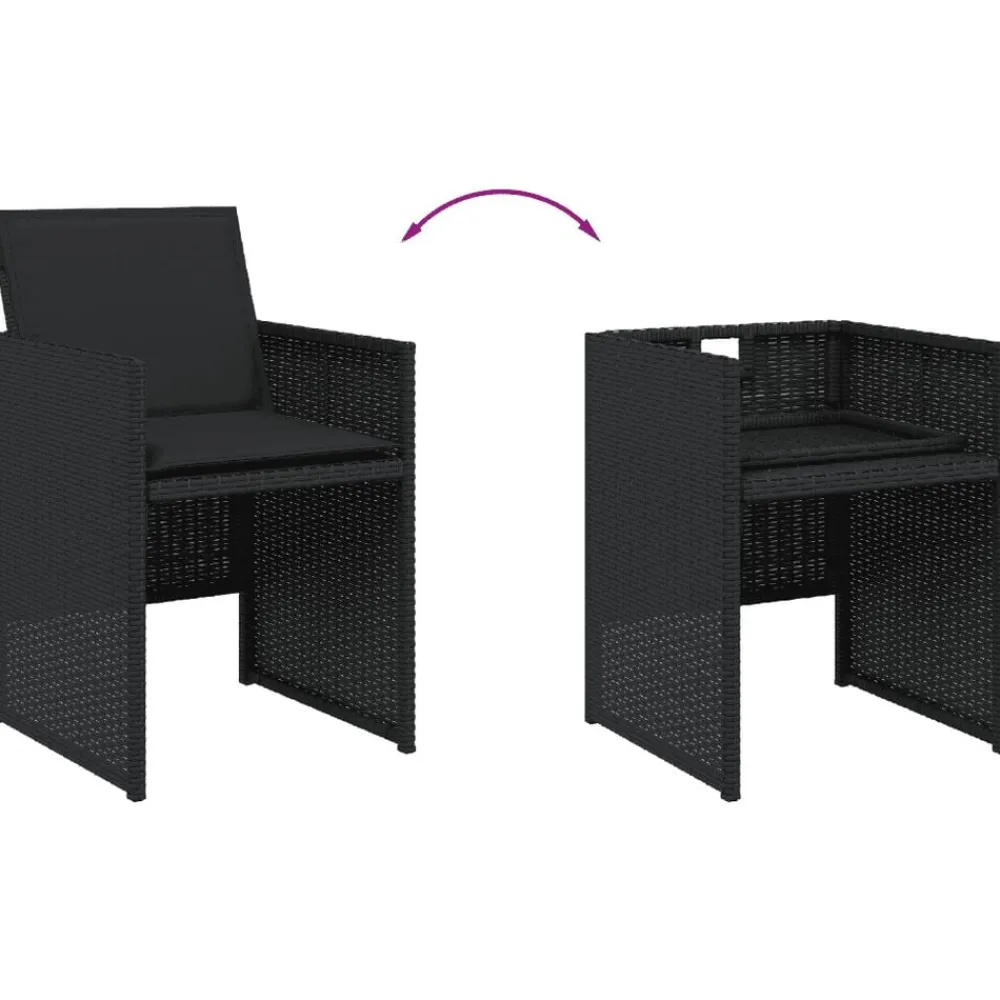 vidaXL Set de muebles jardín 5 pzas con cojines ratán sintético Negro Online