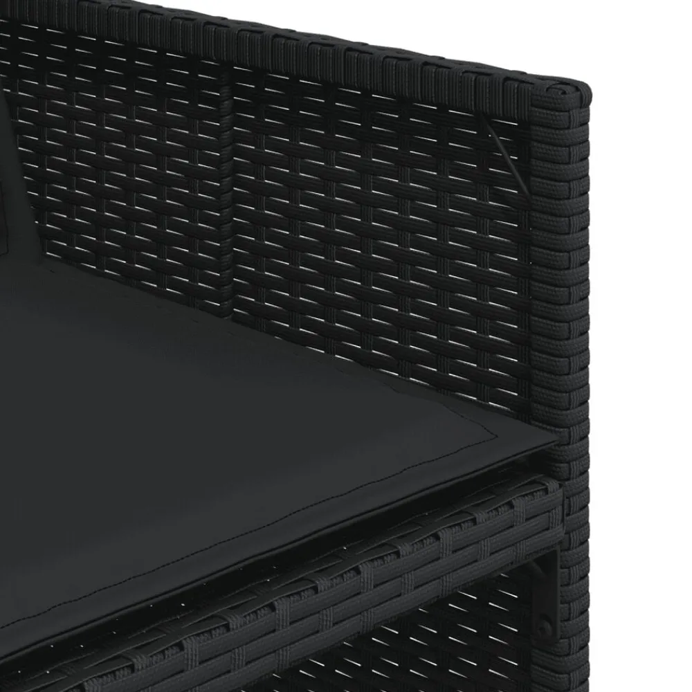vidaXL Set de muebles jardín 5 pzas con cojines ratán sintético Negro Online