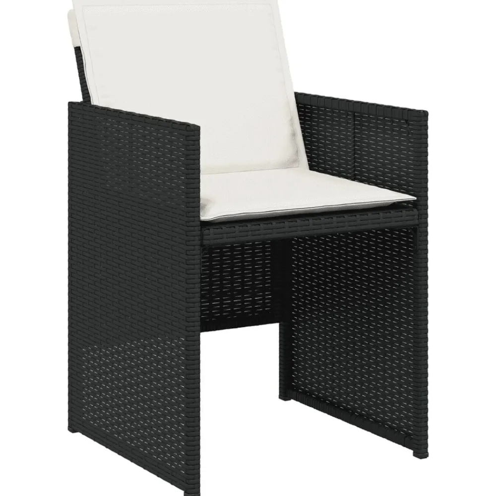 vidaXL Set de muebles jardín 5 pzas con cojines ratán sintético negro Negro y crema Clearance