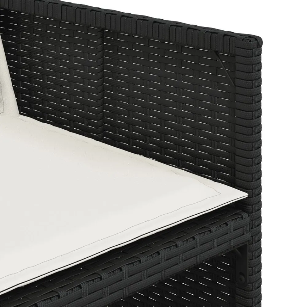 vidaXL Set de muebles jardín 5 pzas con cojines ratán sintético negro Negro y crema Clearance