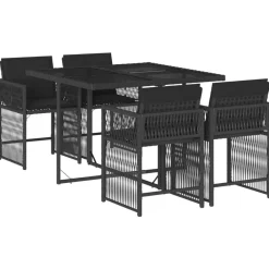 vidaXL Muebles De Jardín-Set de muebles jardín 5 pzas con cojines ratán sintético