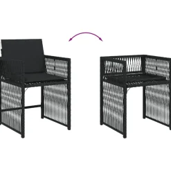 vidaXL Muebles De Jardín-Set de muebles jardín 5 pzas con cojines ratán sintético