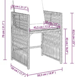 vidaXL Muebles De Jardín-Set de muebles jardín 5 pzas con cojines ratán sintético