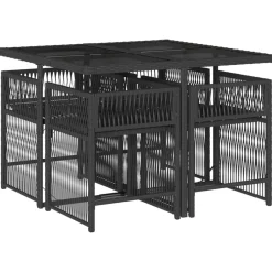 vidaXL Muebles De Jardín-Set de muebles jardín 5 pzas con cojines ratán sintético