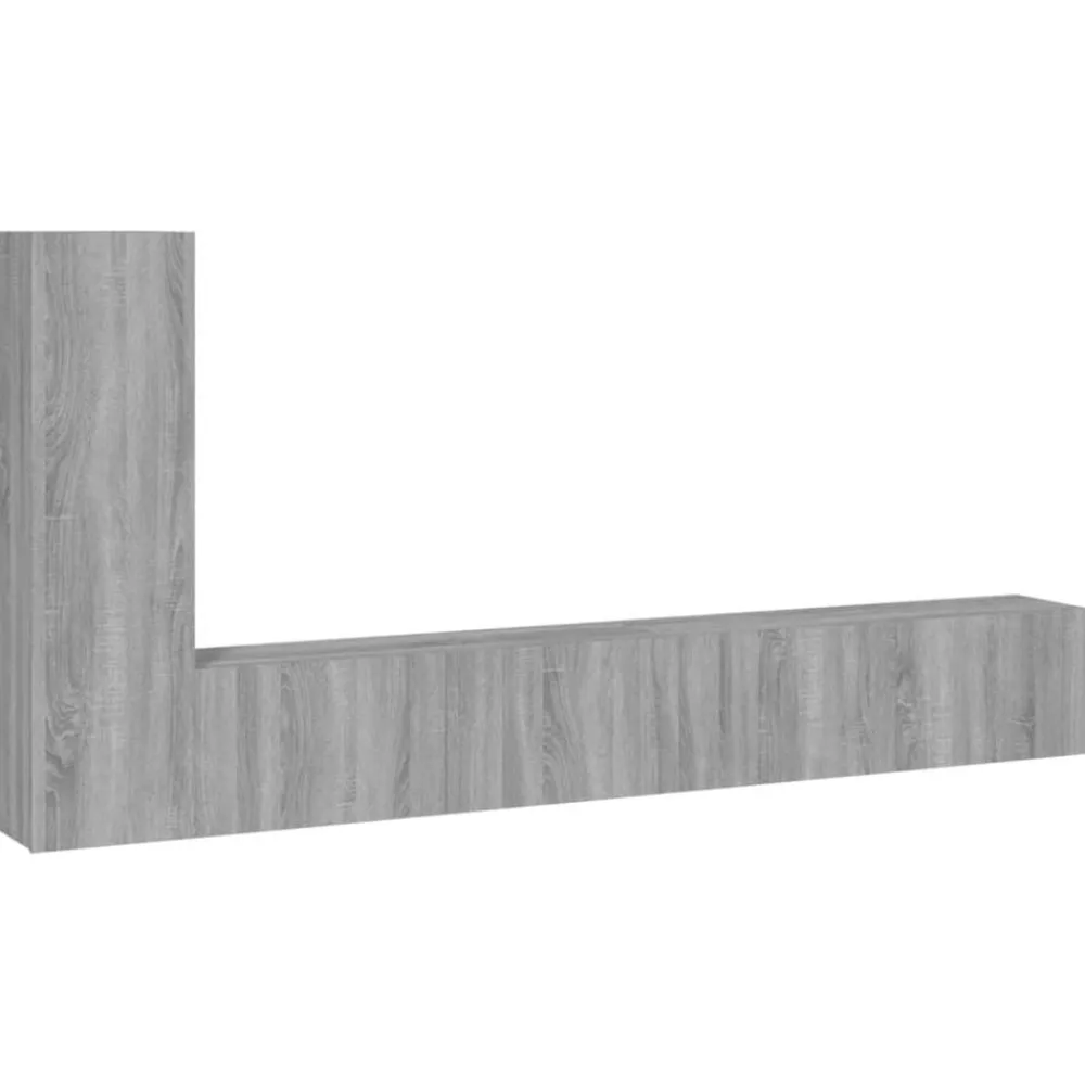 vidaXL Set de muebles para TV 3 pzas madera contrachapada Gris sonoma Discount