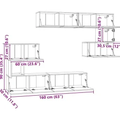 vidaXL Muebles Tv-Set de muebles para TV 8 pzas madera contrachapada
