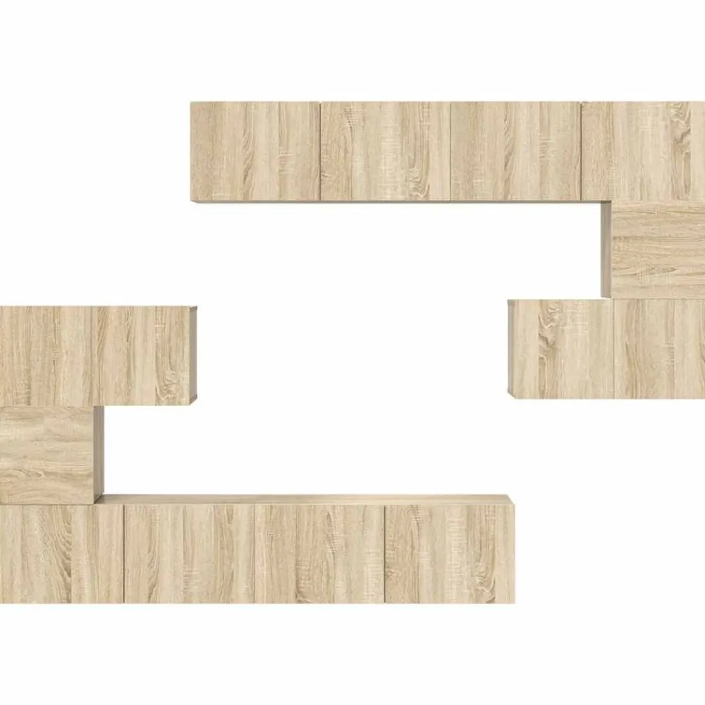 vidaXL Muebles Tv-Set de muebles para TV 8 pzas madera contrachapada