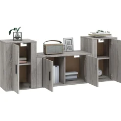 vidaXL Muebles Tv-Set de muebles para TV 3 pzas madera contrachapada
