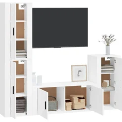 vidaXL Muebles Tv-Set de muebles para TV 4 piezas madera contrachapada