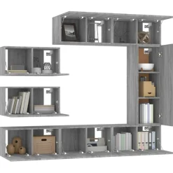 vidaXL Muebles Tv-Set de muebles para TV 8 pzas madera contrachapada