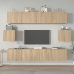vidaXL Set de muebles para TV 6 pzas madera contrachapada Roble Sonoma New