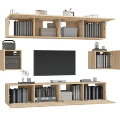 vidaXL Set de muebles para TV 6 pzas madera contrachapada Roble Sonoma New