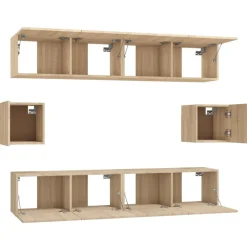 vidaXL Set de muebles para TV 6 pzas madera contrachapada Roble Sonoma New