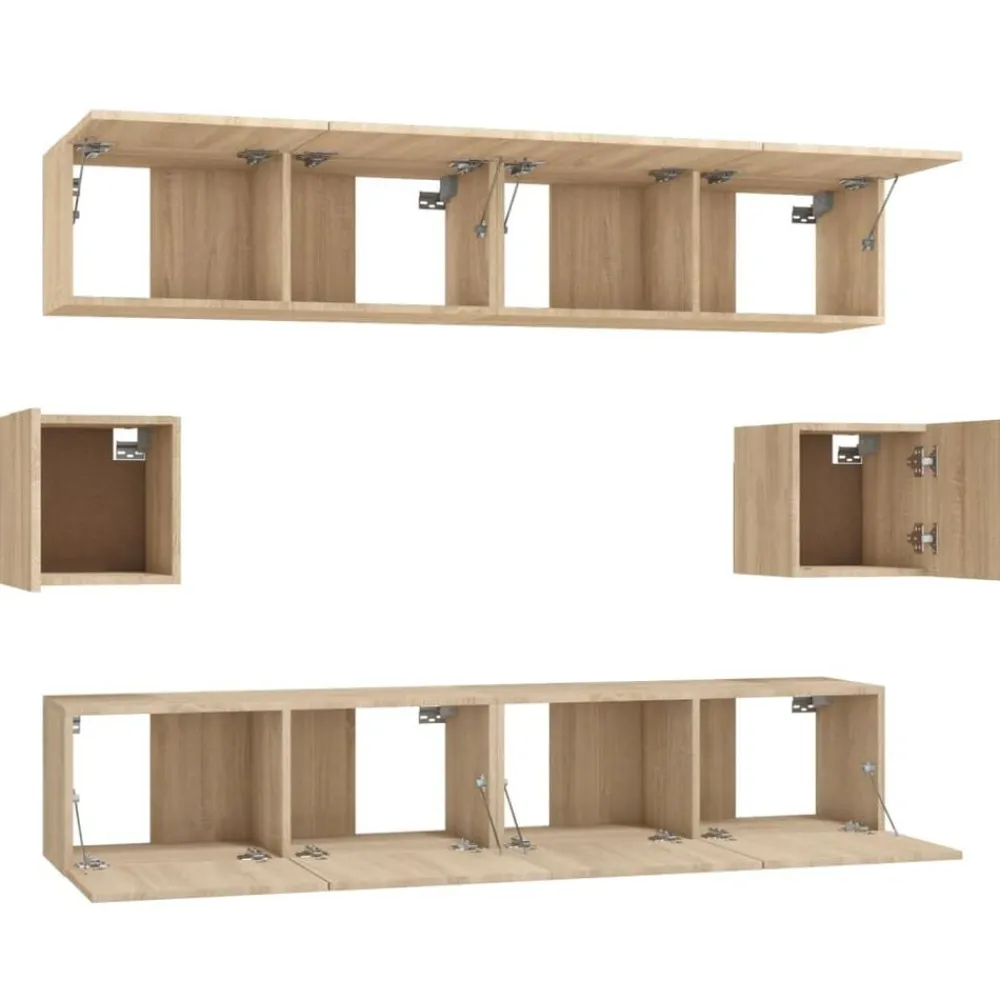 vidaXL Set de muebles para TV 6 pzas madera contrachapada Roble Sonoma New