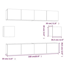 vidaXL Set de muebles para TV 6 pzas madera contrachapada Roble Sonoma New