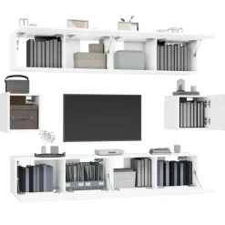 vidaXL Muebles Tv-Set de muebles para TV 6 piezas madera contrachapada