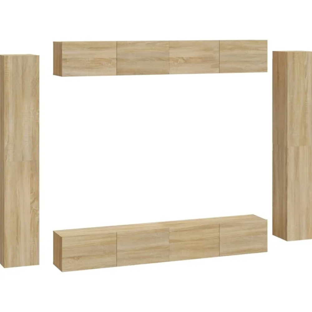 vidaXL Set de muebles para TV 8 pzas madera contrachapada Roble Sonoma Hot