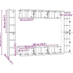 vidaXL Muebles Tv-Set de muebles para TV 10 pzas madera contrachapada