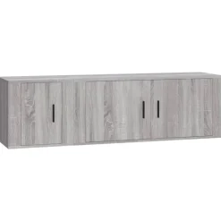 vidaXL Set de muebles para TV 2 pzas madera contrachapada Gris sonoma Discount