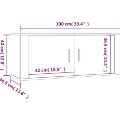 vidaXL Set de muebles para TV 2 pzas madera contrachapada Gris sonoma Discount
