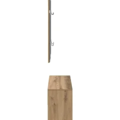 vidaXL Set de muebles recibidor madera contrachapada roble artesanal Roble artisan