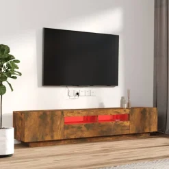 vidaXL Muebles Tv-Set de muebles TV con LEDS 2 pzas contrachapada
