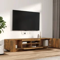 vidaXL Muebles Tv-Set de muebles TV con LEDS 2 pzas contrachapada