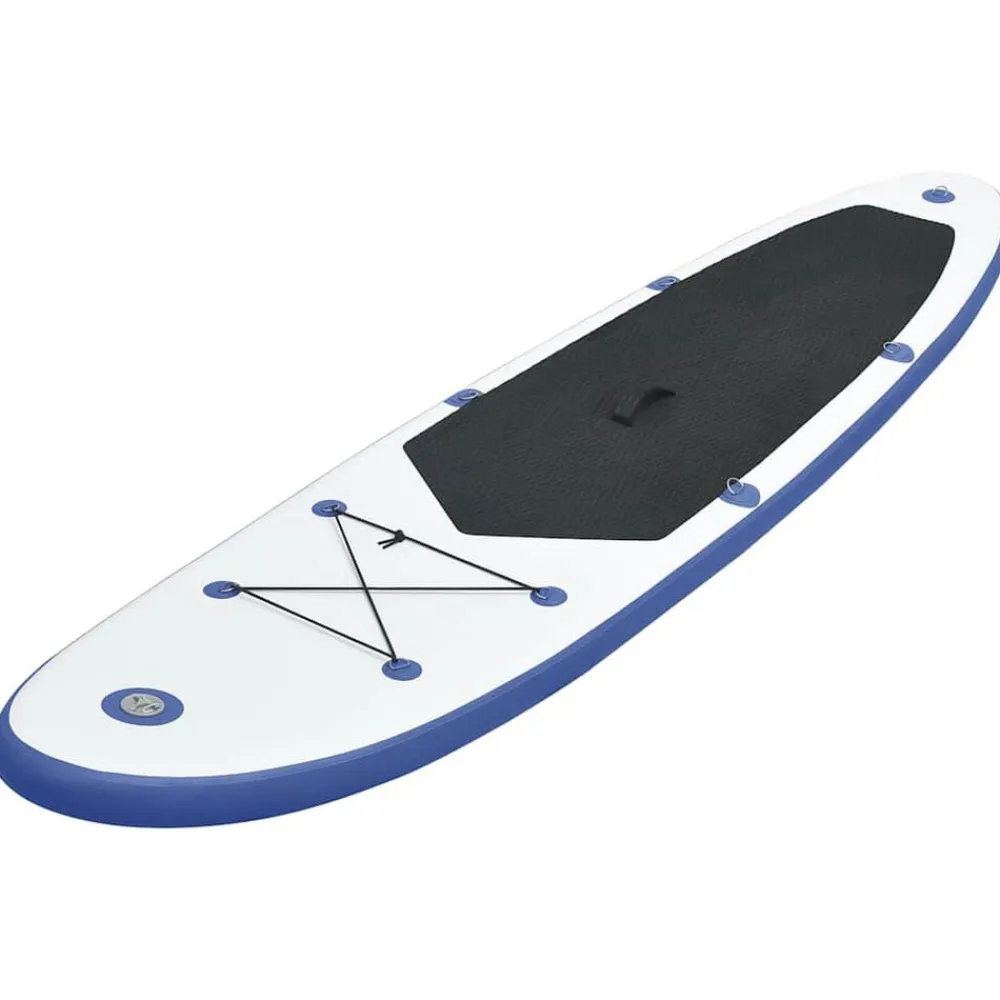 vidaXL Set de paddel surf tabla SUP inflable y blanco Azul Hot