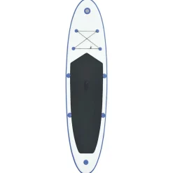 vidaXL Set de paddel surf tabla SUP inflable y blanco Azul Hot