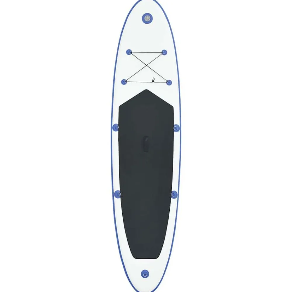 vidaXL Set de paddel surf tabla SUP inflable y blanco Azul Hot