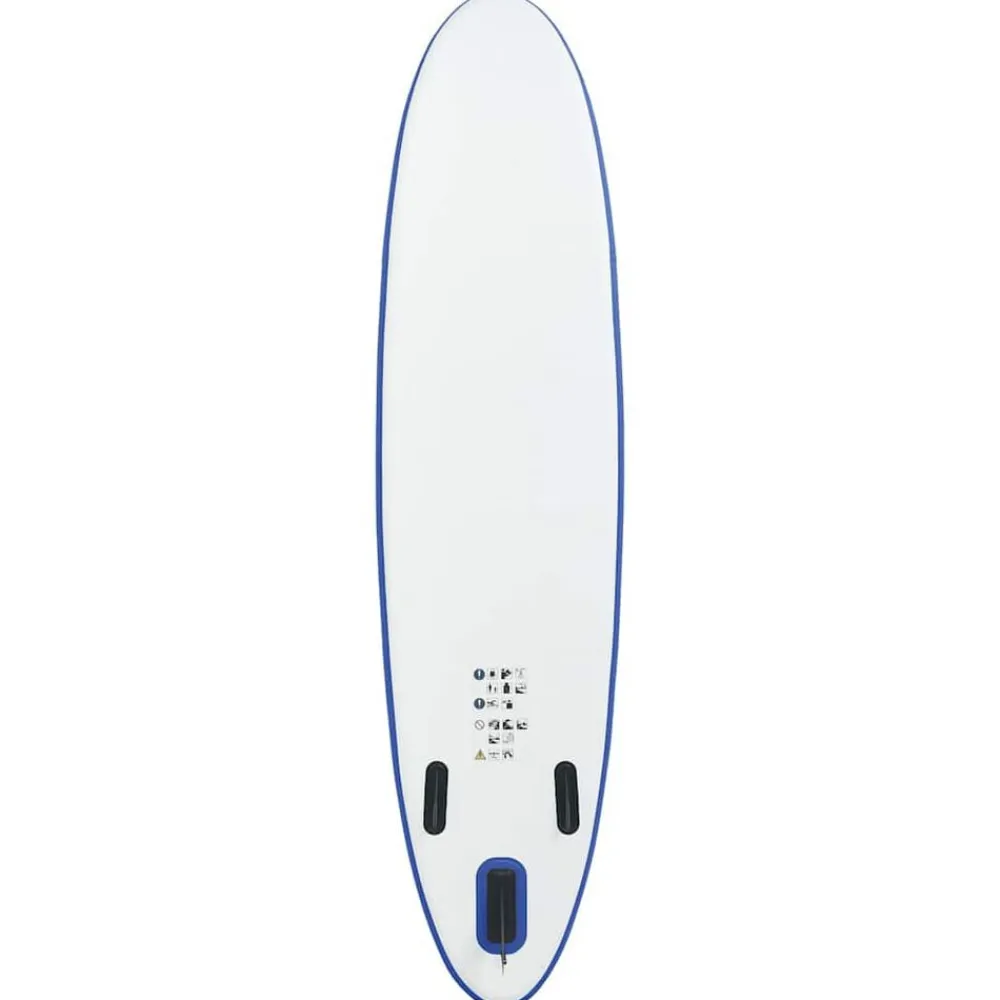 vidaXL Set de paddel surf tabla SUP inflable y blanco Azul Hot