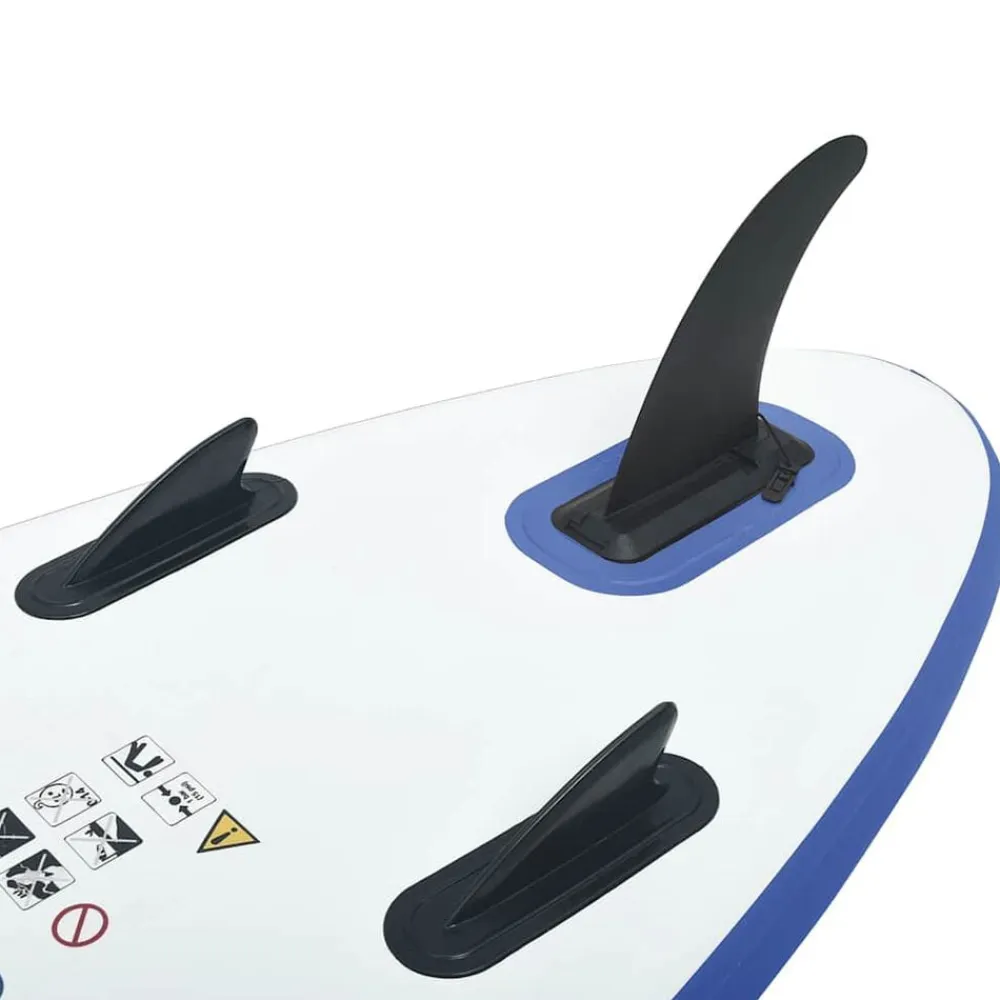 vidaXL Set de paddel surf tabla SUP inflable y blanco Azul Hot