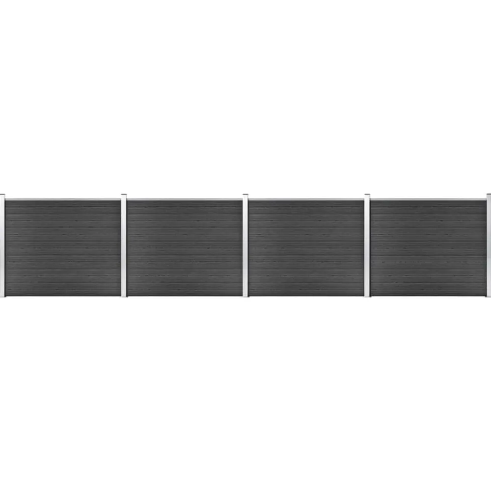 vidaXL Set de panel de valla WPC 699x146 cm Gris