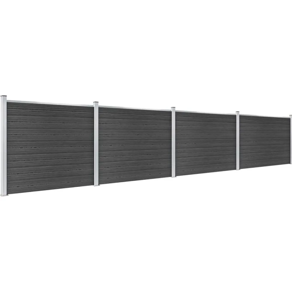 vidaXL Set de panel de valla WPC 699x146 cm Gris