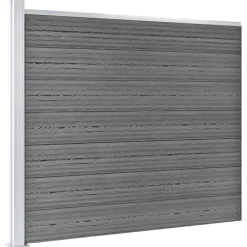 vidaXL Set de panel de valla WPC 699x146 cm Gris