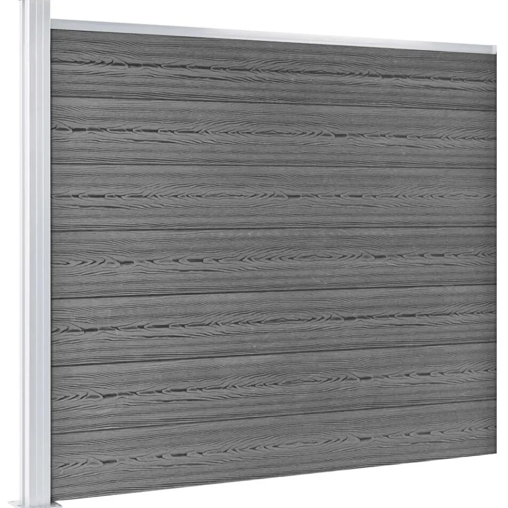 vidaXL Set de panel de valla WPC 699x146 cm Gris