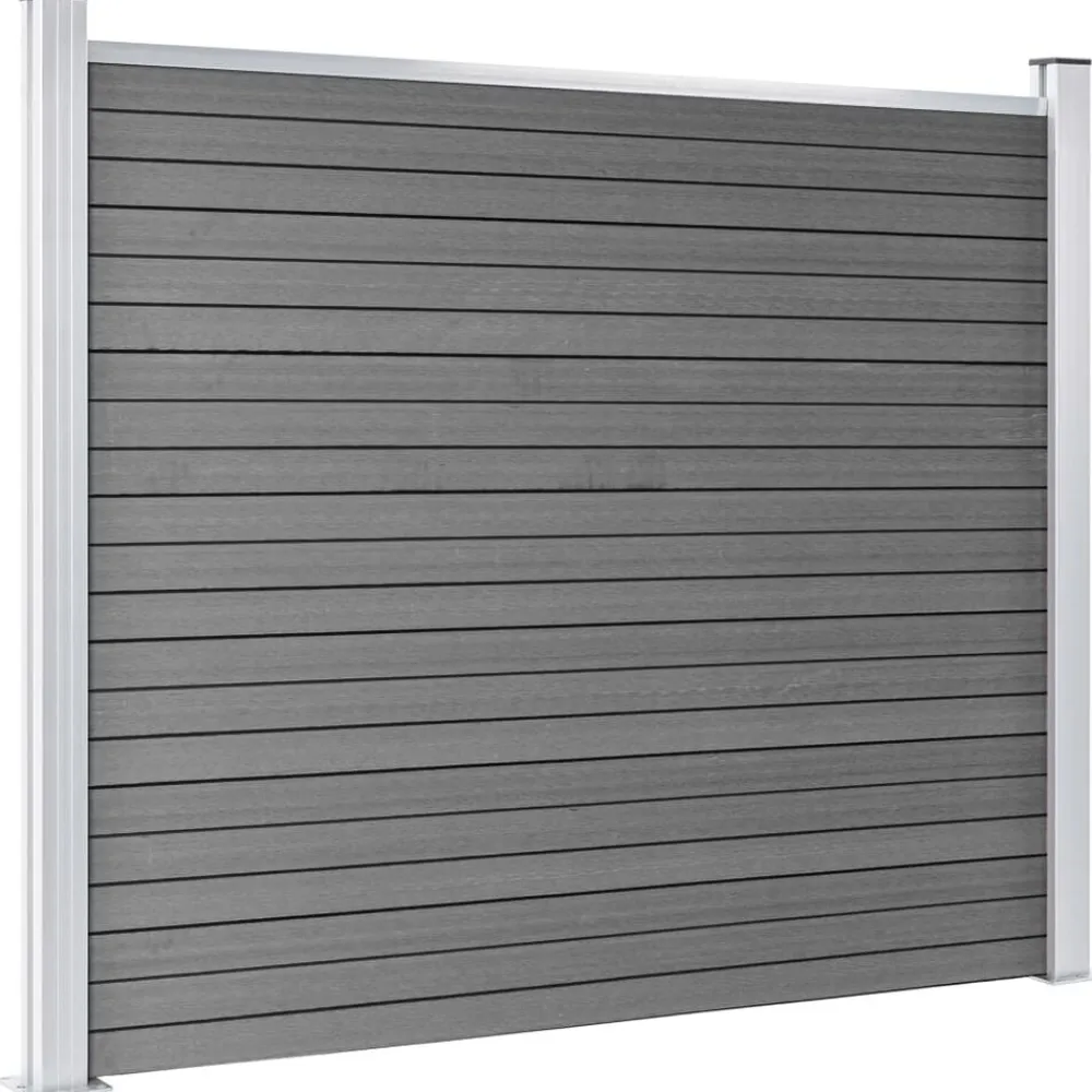 vidaXL Set de panel de valla WPC 699x146 cm Gris