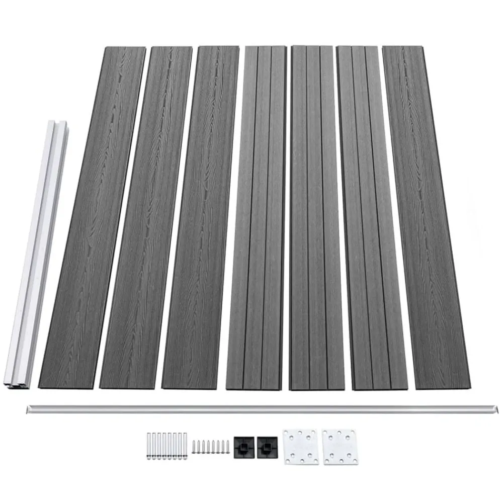 vidaXL Set de panel de valla WPC 699x146 cm Gris