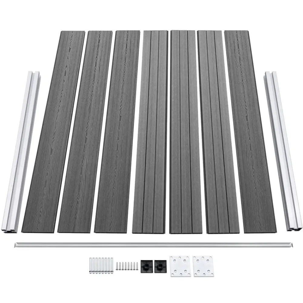 vidaXL Set de panel de valla WPC 699x146 cm Gris