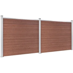 vidaXL Set de panel de valla WPC marrón 353x146 cm Marr&oacute;n