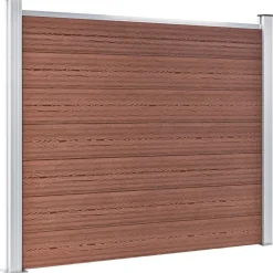 vidaXL Set de panel de valla WPC marrón 353x146 cm Marrón