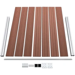 vidaXL Set de panel de valla WPC marrón 353x146 cm Marrón