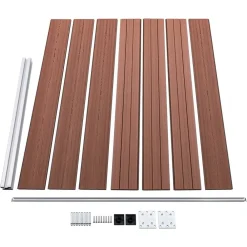 vidaXL Set de panel de valla WPC marrón 353x146 cm Marrón