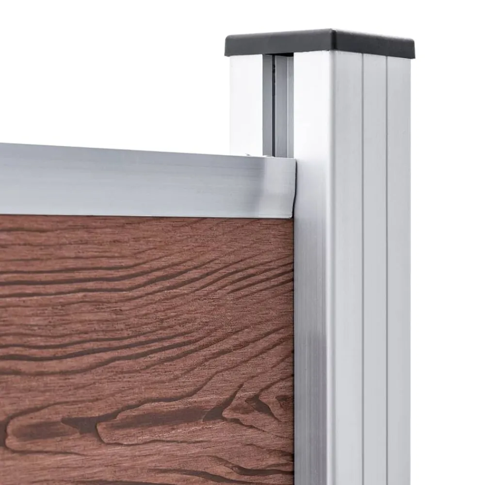 vidaXL Set de panel de valla WPC marrón 353x146 cm Marrón