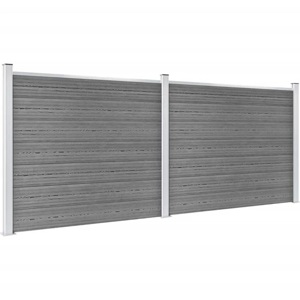 vidaXL Vallas De Jardín-Set de panel de valla WPC 353x146 cm