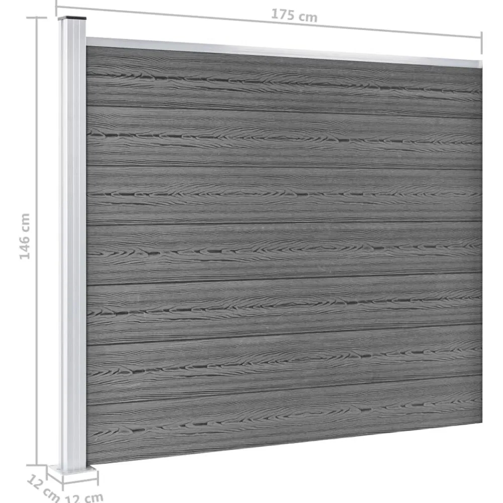 vidaXL Vallas De Jardín-Set de panel de valla WPC 353x146 cm