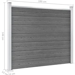 vidaXL Vallas De Jardín-Set de panel de valla WPC 353x146 cm